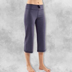Lululemon Capris Drawstring Stretch Relaxed Fit Heathered Deep Indigo W US Small